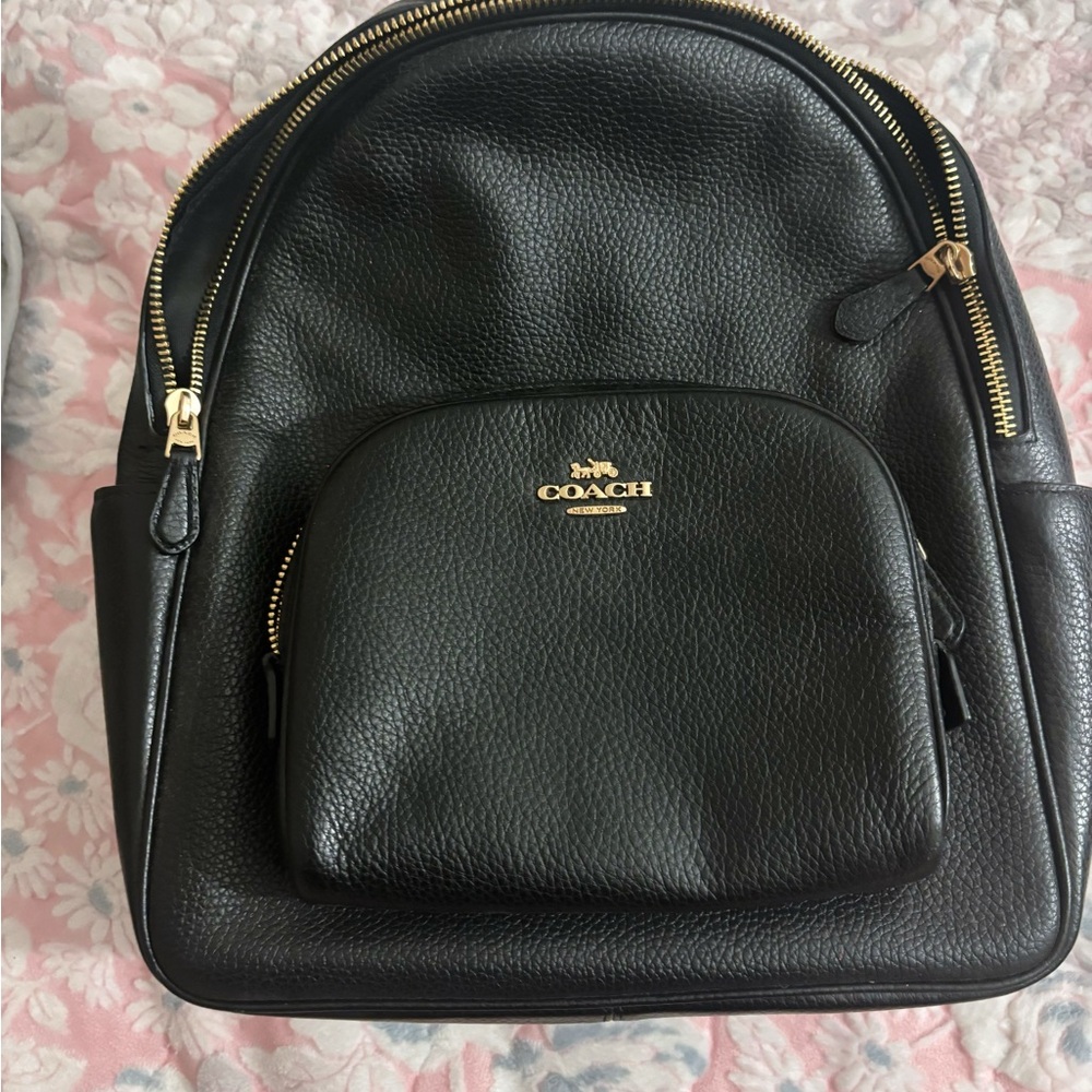 Coach Black pebbled Leather Backpack